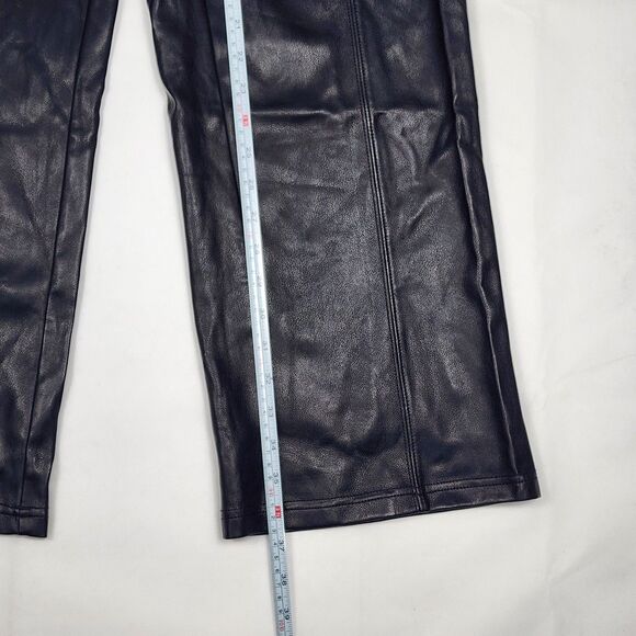 7 for all mankind Faux Leather Cropped Black Pants Size M NWT - Picture 8 of 8